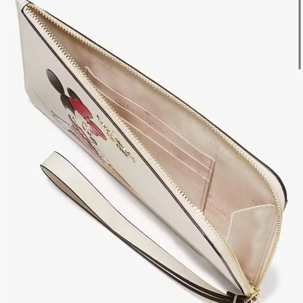 Disney X Kate Spade New York Minnie Medium L-Zip Wristlet